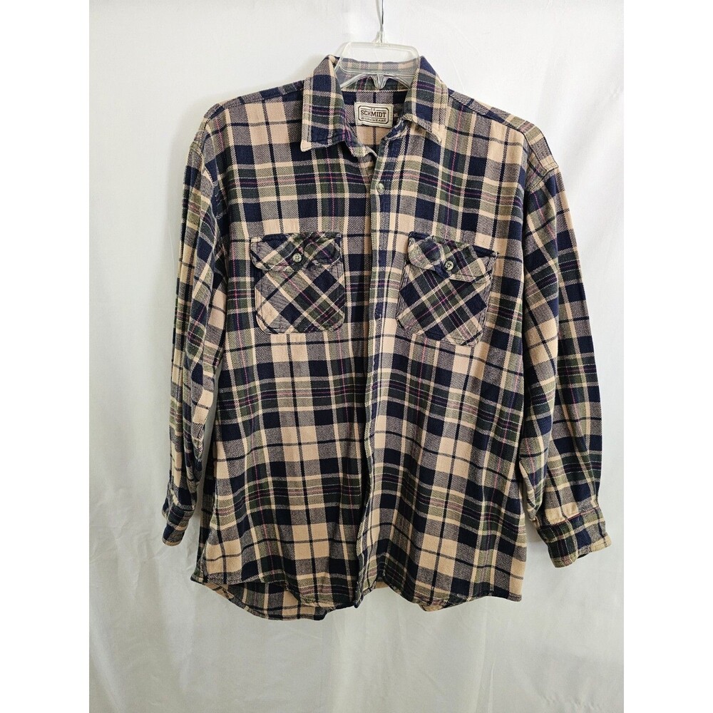 C.E. Schmidt Flannel Shirt Size XL Men's Plaid Heavy Duty